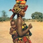 african woman with baby